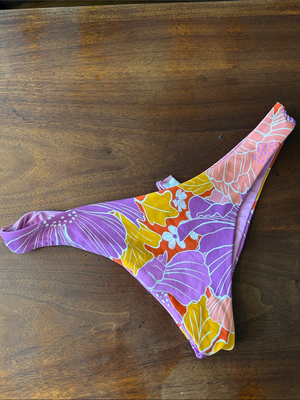 Roxy Floral Purple High-Cut Bikini Bottom - Women Swim